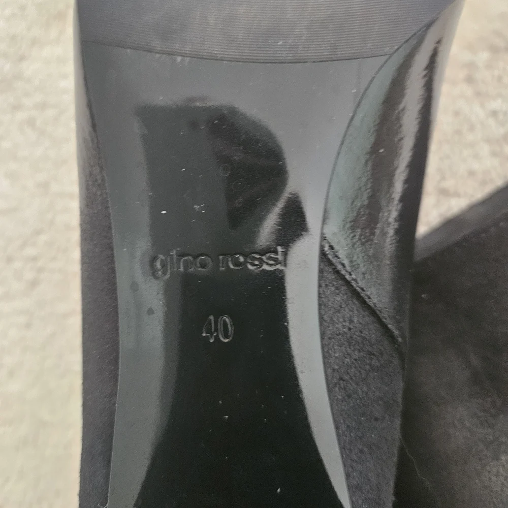 NEW Black Block Heel Leather Ankle Boots Size 9 Ombre Work Party Fall Feminine - Picture 8 of 10